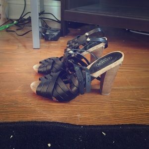Coach open toe high heels