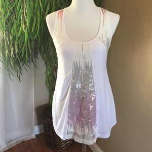🍒REDUCED🍒Sequin accent tank NWT