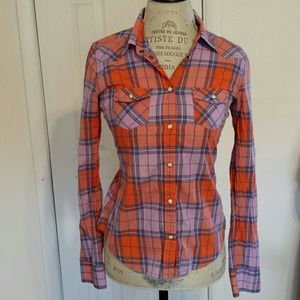 Plaid Long Sleeve Collard Shirt