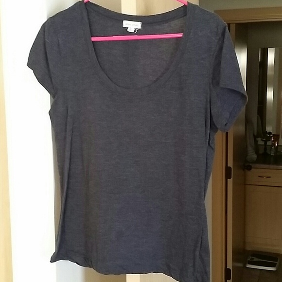 Dark Grey Scoop Neck Shirt - Picture 1 of 2