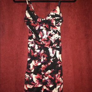 Floral/leaf tight dress