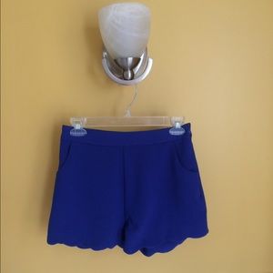 Royal Blue scalloped shorts