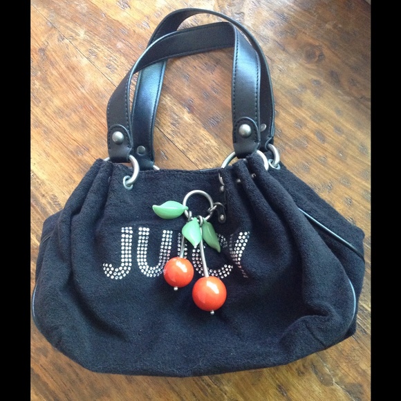 Juicy Couture Baby Fluffy satchel black cherries