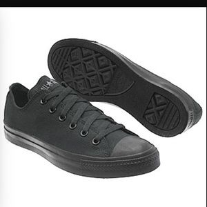 All Black Low Top Converse Sz 7.5