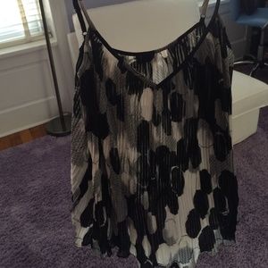 Black and white flowy sparkle & fade tank