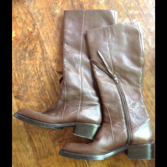 Diana Broussard tall brown leather boots