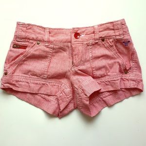 Red and white cotton shorts