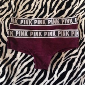 NWT Maroon Small Pink Logo Cheekster x2