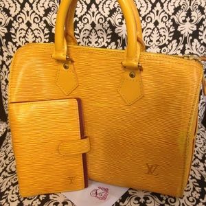 LV Louis Vuitton Yellow Epi Agenda Cover Planner