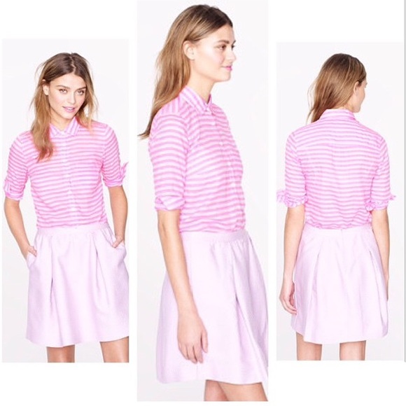 J. Crew Pink Cotton Silk Popover Size 00