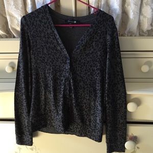 Cheetah print sweater/cardigan