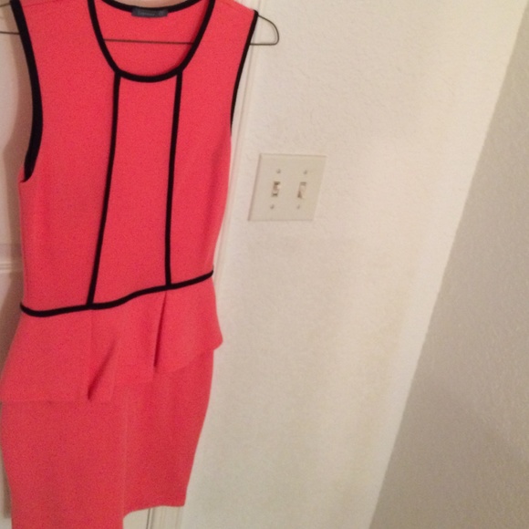 Coral fitted dress