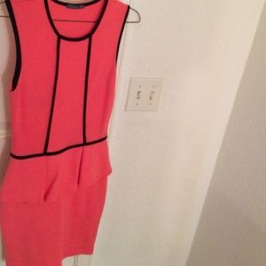 Coral fitted dress