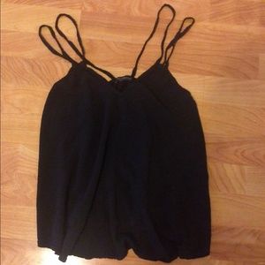 Brandy Melville double strapped flowy tank, black