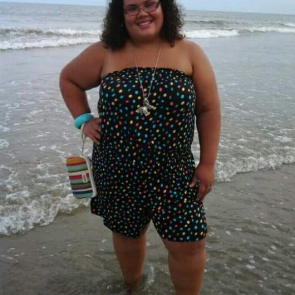 *REDUCED* Polka-dot Plus Size Romper from Macy's