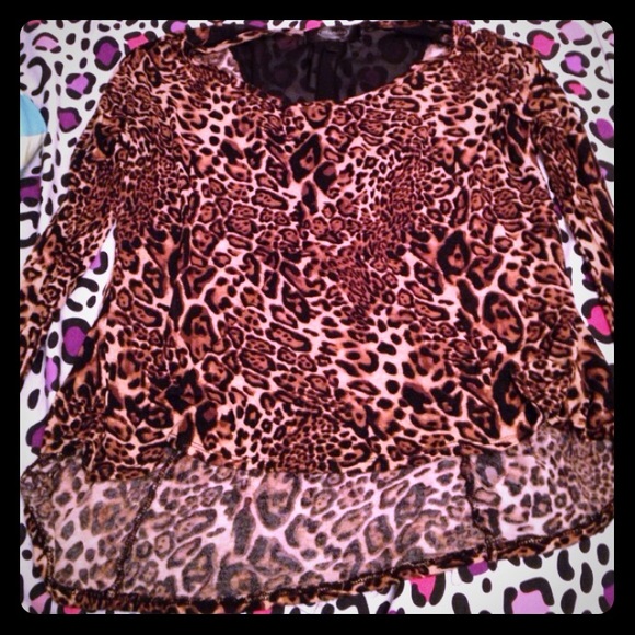 Cheetah print long sleeve shirt
