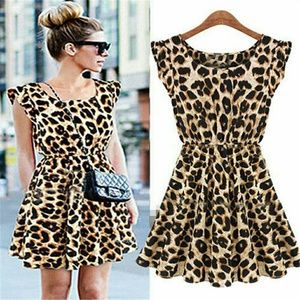 Eunice Lai Women Leopard Print Mini Dress