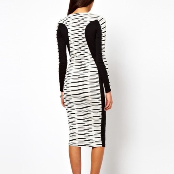 SOLD 🌟 ASOS Bodycon Striped Midi Dress - Picture 2 of 4