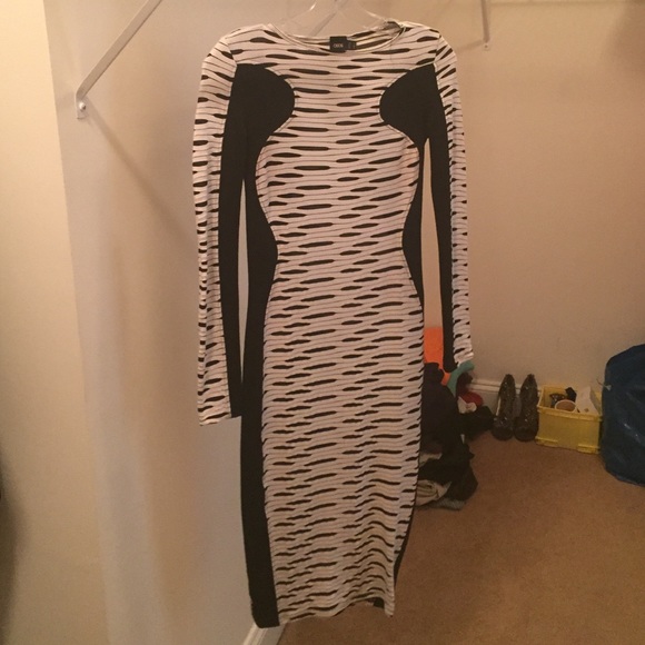 SOLD 🌟 ASOS Bodycon Striped Midi Dress - Picture 3 of 4