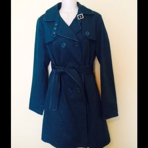 Teal express trench coat