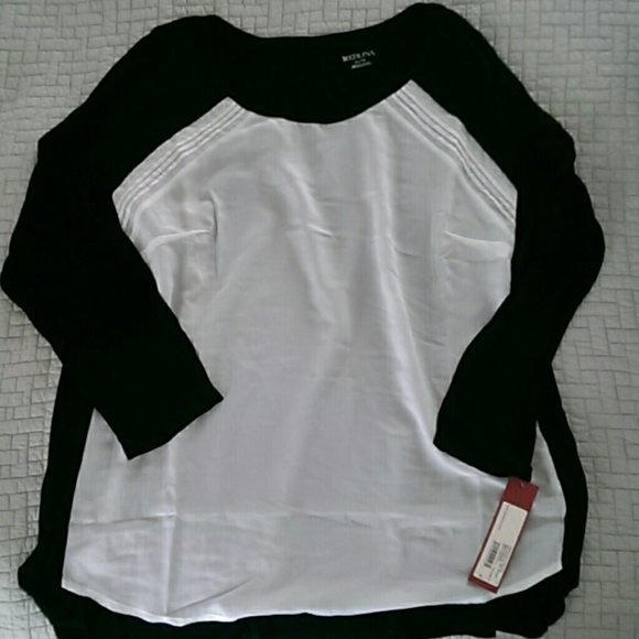 Merona black n white top XL