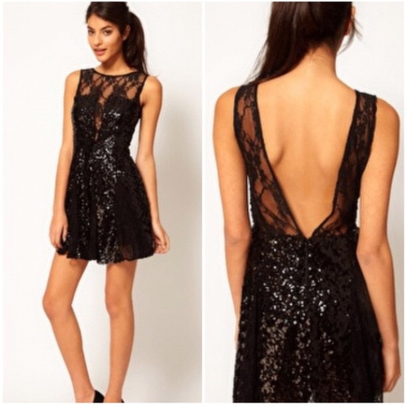 ASOS Dresses & Skirts - ASOS sequin and lace skater dress