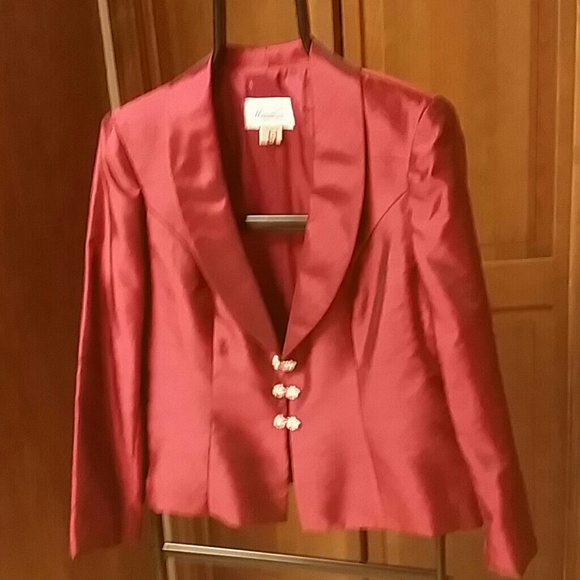 David's Bridal Apple Red formal jacket