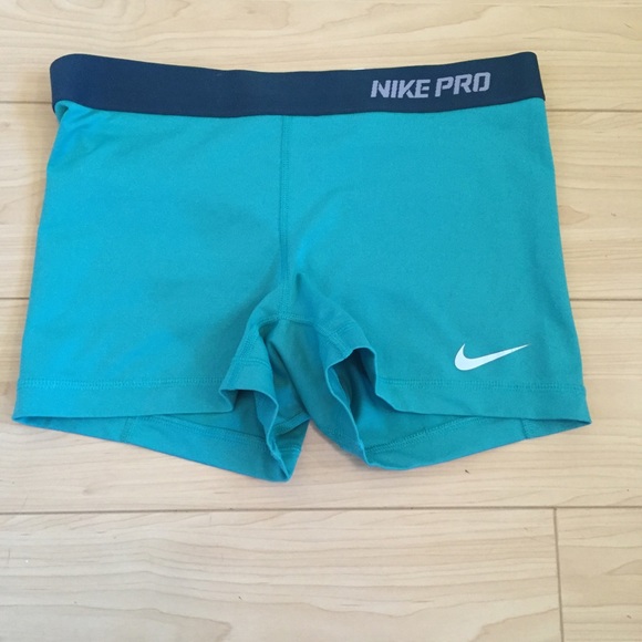 Nike pro shorts. Green/teal color