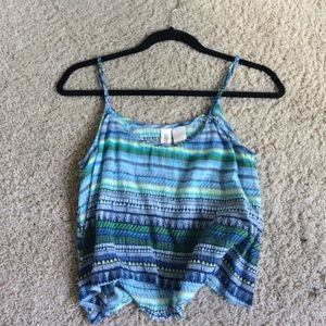 Blue & Green Crop Tank