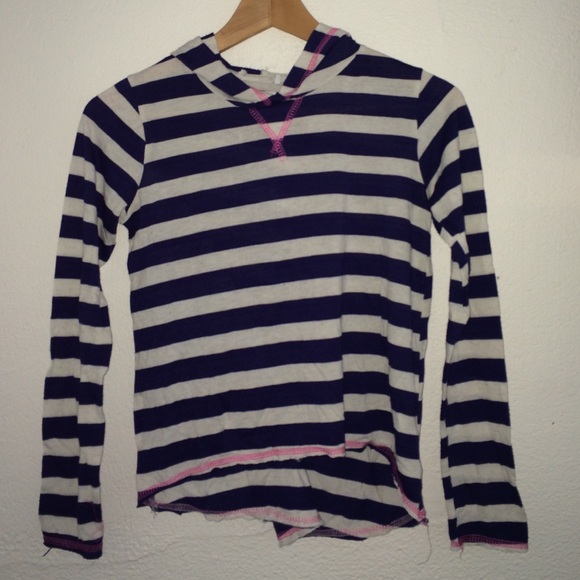 Blue&White Striped Long Sleeve Top