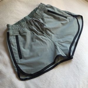 Lululemon shorts with faux-leather trim