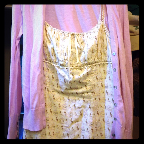Pretty pink and tan long dress