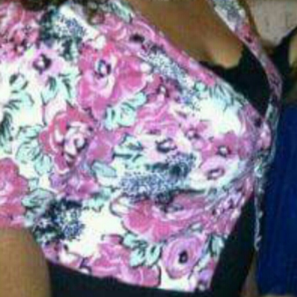 Floral Print Crop Cardigan with Buttons