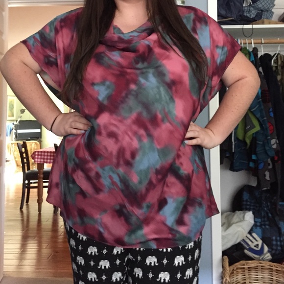 Calvin Klein polyester draped shirt