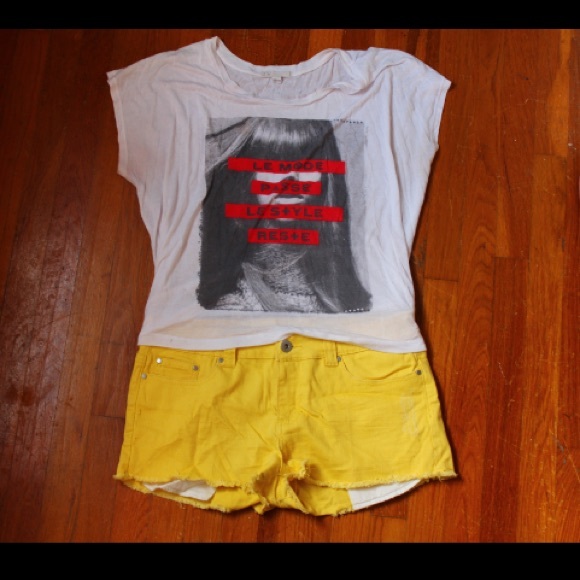 Forever 21 Denim - Forever 21 Yellow Denim Cutoffs