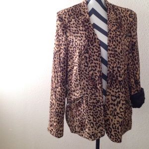 Light leopard blazer with lining