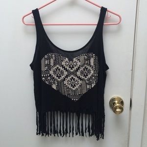 Charlotte Russe Shredded Tank Top