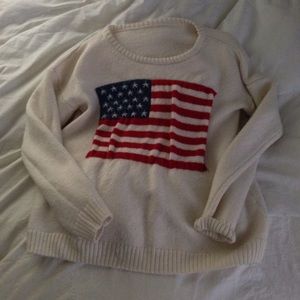 Brandy cropped America sweater