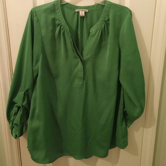 Silky Kelly Green Blouse