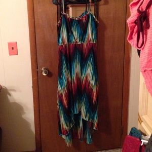 Maurices multi colored high low dress