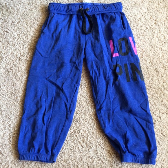 VS Pink Blue Banded Crop Sweats