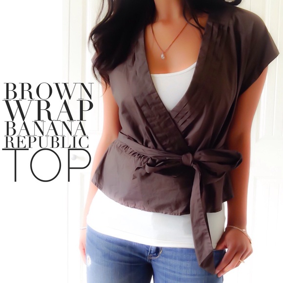 Banana Republic Tops - Brown Banana Republic Wrap Top