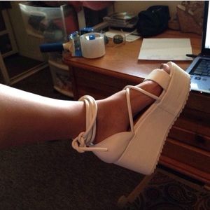 Nastygal white platform sandals. 6.5