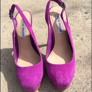 Steve Madden Magenta Suede Slingbacks
