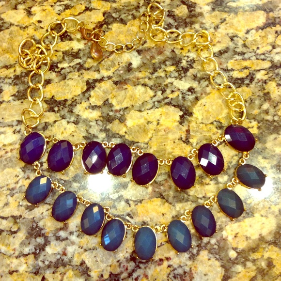 Shades of blue statement necklace