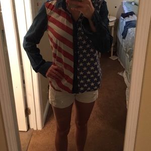 Red white and blue button down 🇺🇸