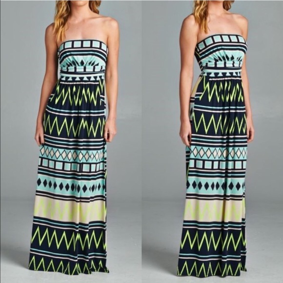 💠💠The XIMENA chevron Maxi dress - MINT - Picture 3 of 4