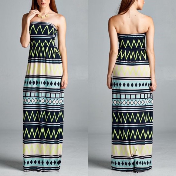 💠💠The XIMENA chevron Maxi dress - MINT - Picture 4 of 4