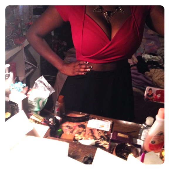 Red Crossover Crop Top
