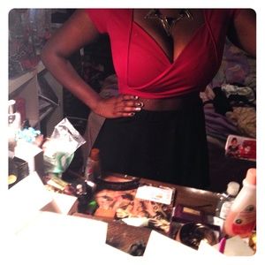 Red Crossover Crop Top